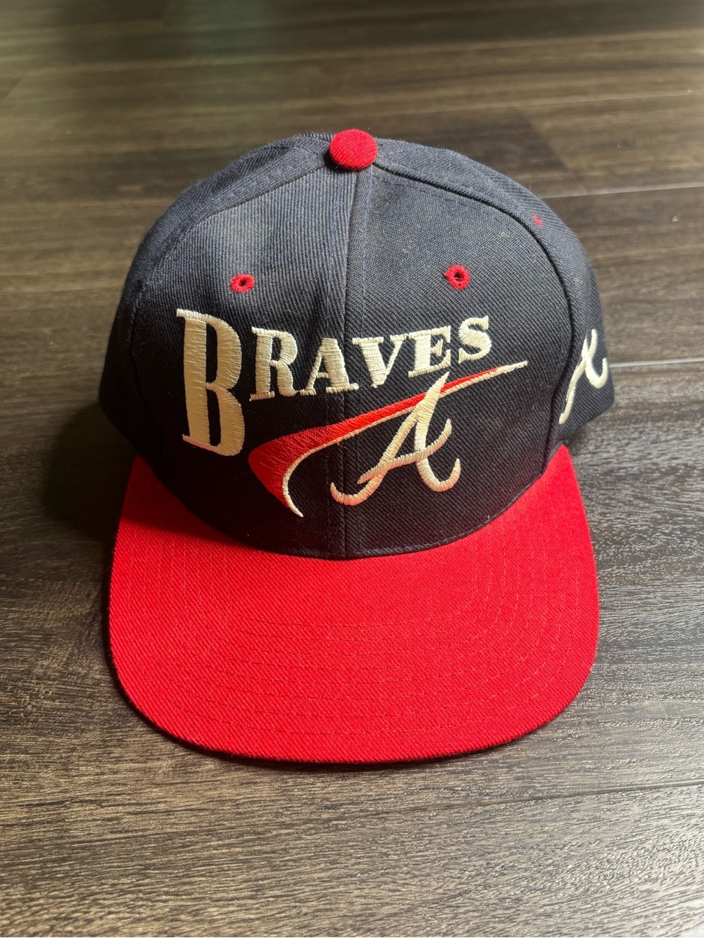Vintage Atlanta Braves Drew Pearson Snapback Hat 100% Wool MLB Baseball